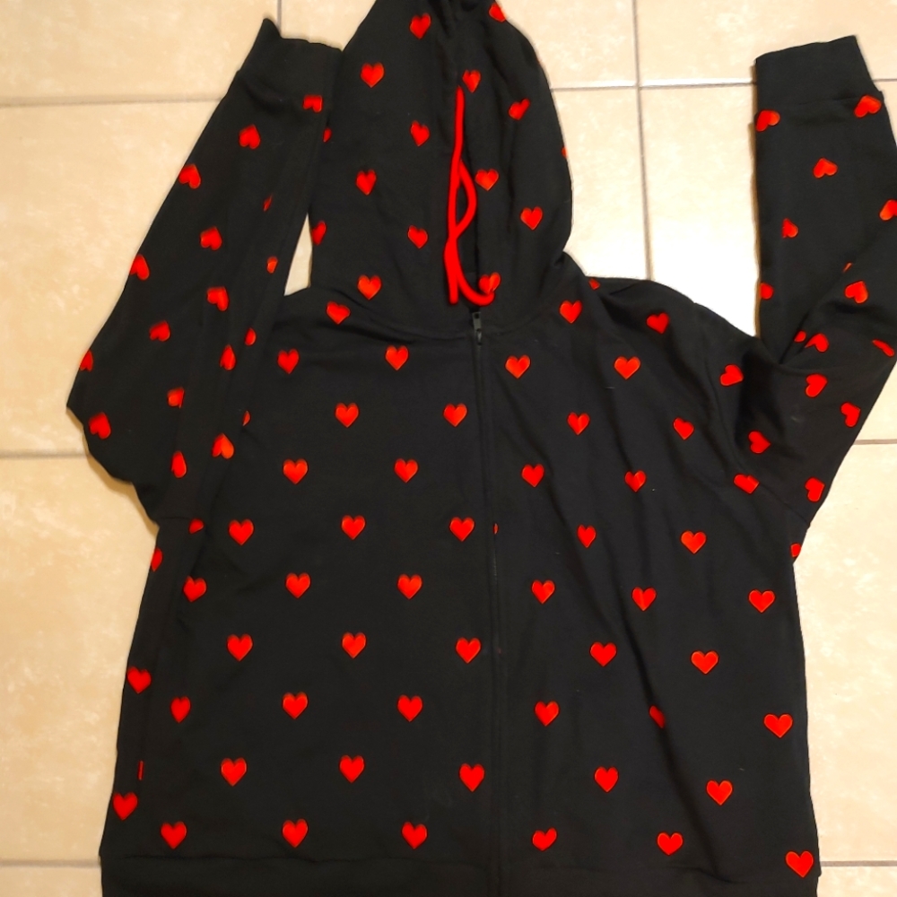 NY&C Heart zip up sweatshirt Size XL